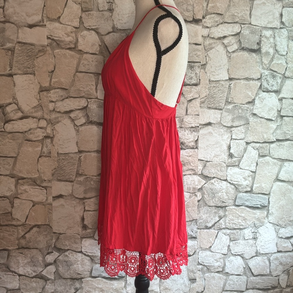 Forever 21 Red Lace Trim Mini Dress - Picture 3 of 3